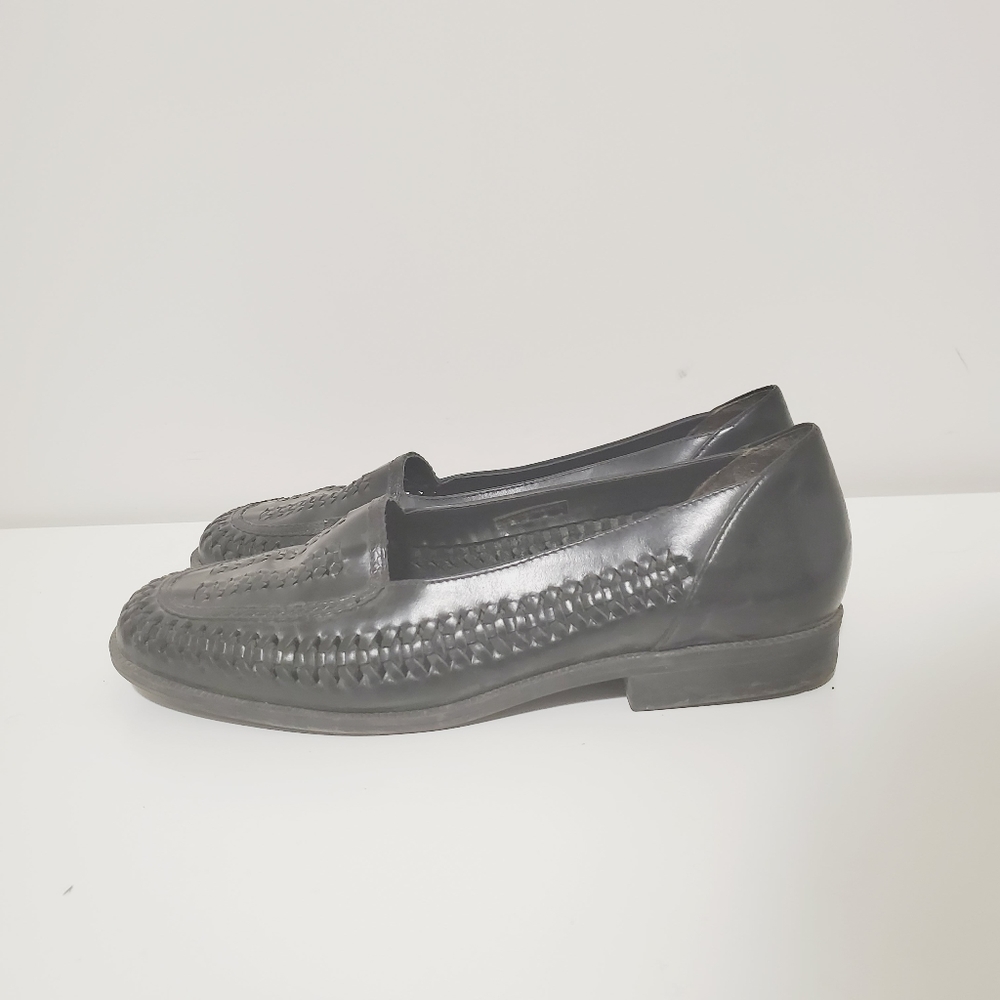♣️Black Leather Loafers Sz 9 - Picture 5 of 7